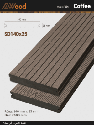 sàn gỗ AWood HD140x25 Coffee ngoài trời