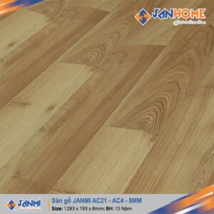 Sàn gỗ công nghiệp Janmi AC21 – 8mm bản lớn, AC4