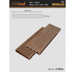 Sàn gỗ ngoài trời Awood-hd135x25-cafe