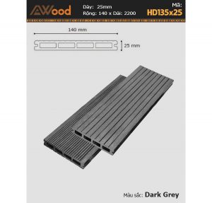 Sàn gỗ ngoài trời Awood-hd135x25-darkgrey