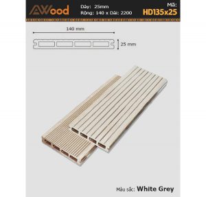 Sàn gỗ ngoài trời Awood-hd135x25-whitedrey