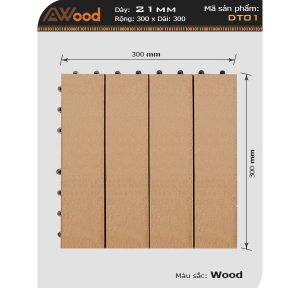 Vỉ gỗ lót sàn Awood-dt01 Vân gỗ k1