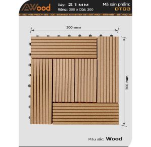 Vỉ gỗ lót sàn Awood-dt03 vân gỗ