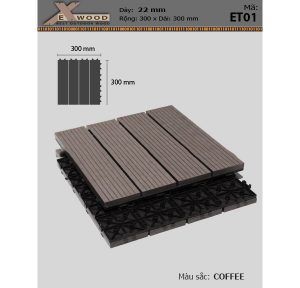 Vỉ gỗ nhựa Exwood-ET01-coffee