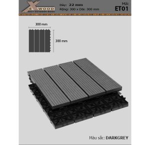 Vỉ gỗ nhựa Exwood-ET01-darkgrey