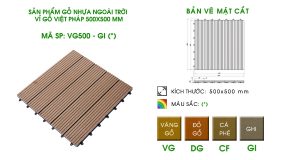 VỈ GỖ NHỰA NGOÀI TRỜI NHỰA VIỆT PHÁP VG500 – GI