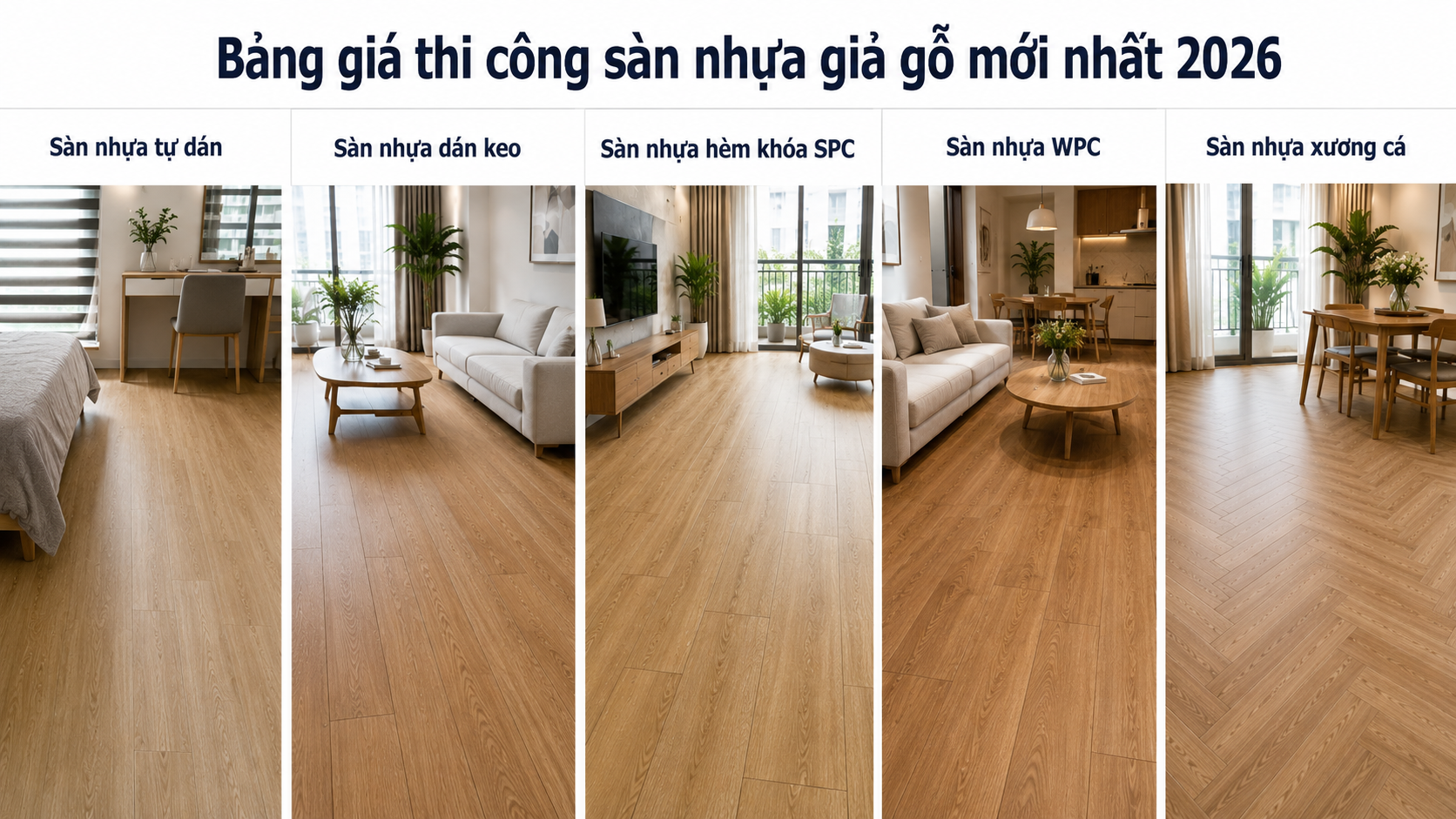 Bảng giá thi công sàn nhựa giả gỗ mới nhất 2026
