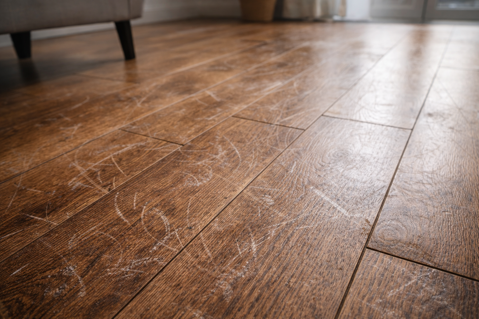 Bề mặt sàn nhựa dễ bị trầy xước