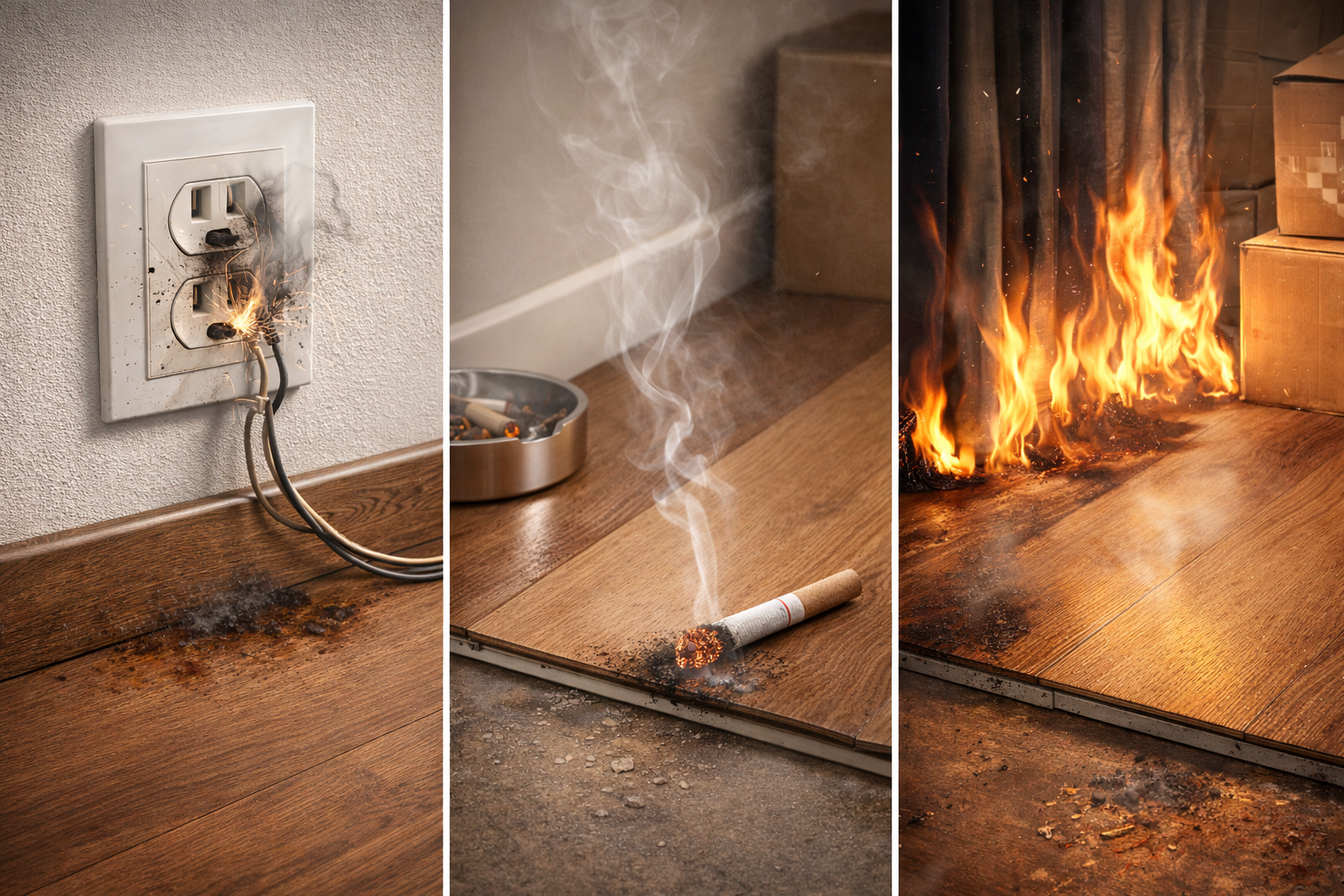 Trong thực tế thi công, sàn gỗ thường cháy từ đâu?