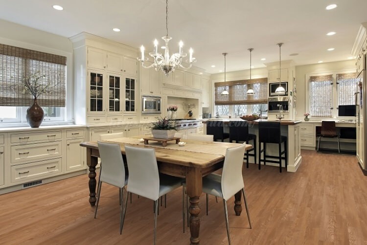 Sàn nhựa hèm khóa chống nước tuyệt đối phòng bếp