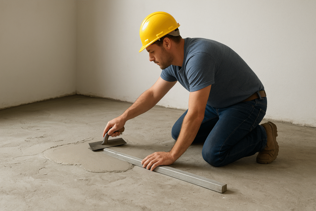 Xử lý nền bê tông hoặc xi măng lồi lõm