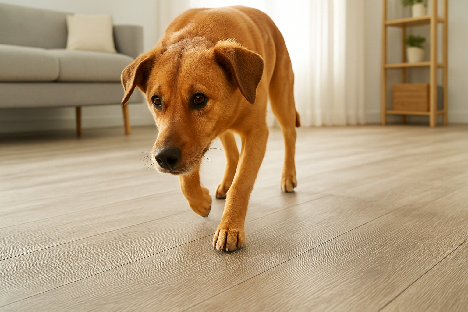 Sàn nhựa vân sần chống trơn trượt bảo vệ xương khớp cho chó