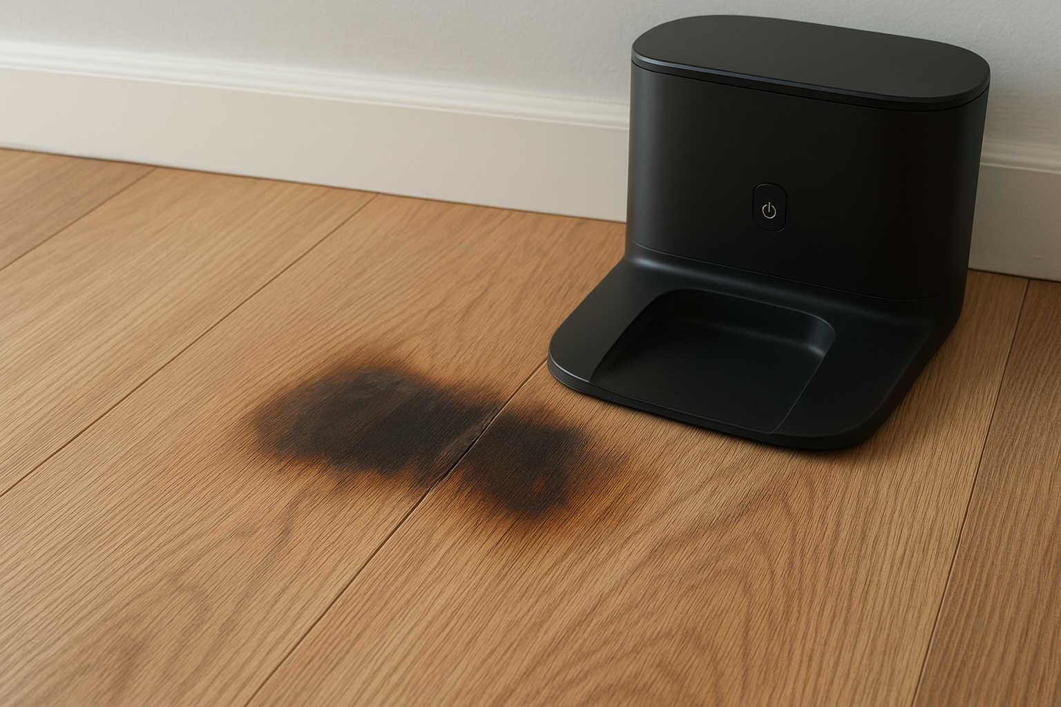 Sàn gỗ bị hỏng do robot lau nhà đọng nước lâu ngày