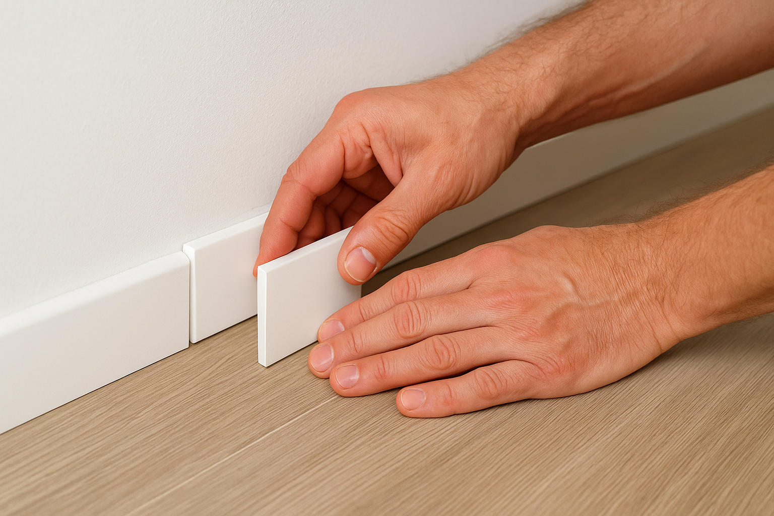 Thi công phào chân tường và nẹp kết thúc sàn gỗ