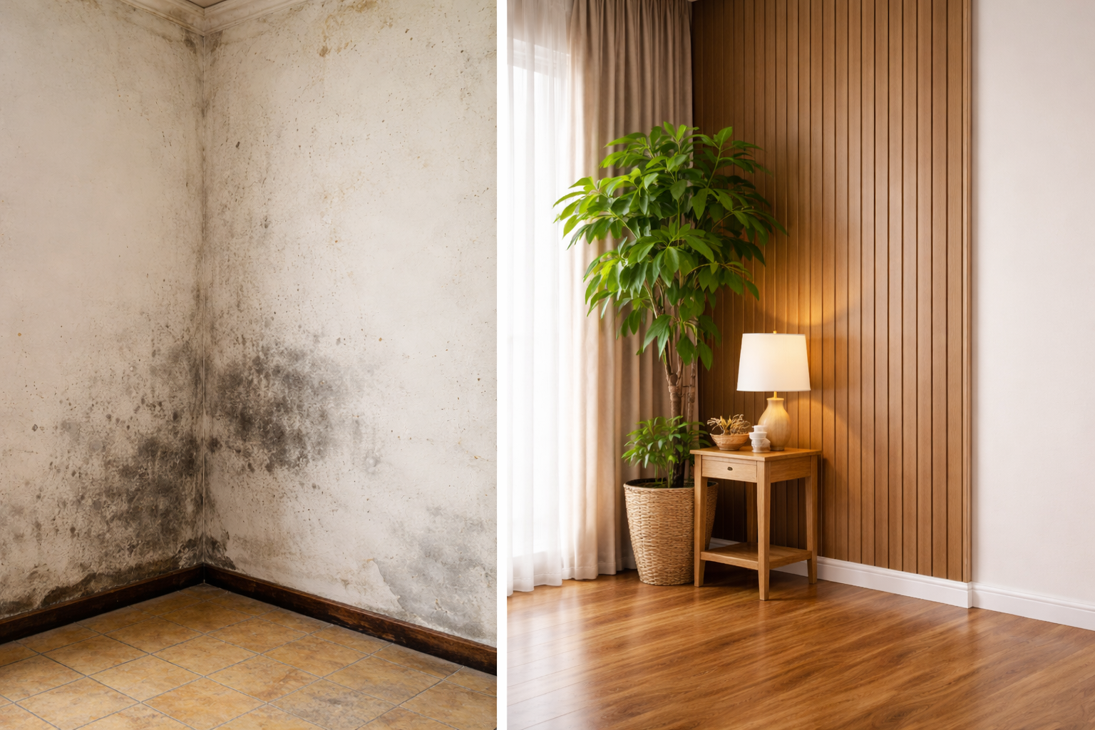 Thay thế mới hệ thống phào chân tường 