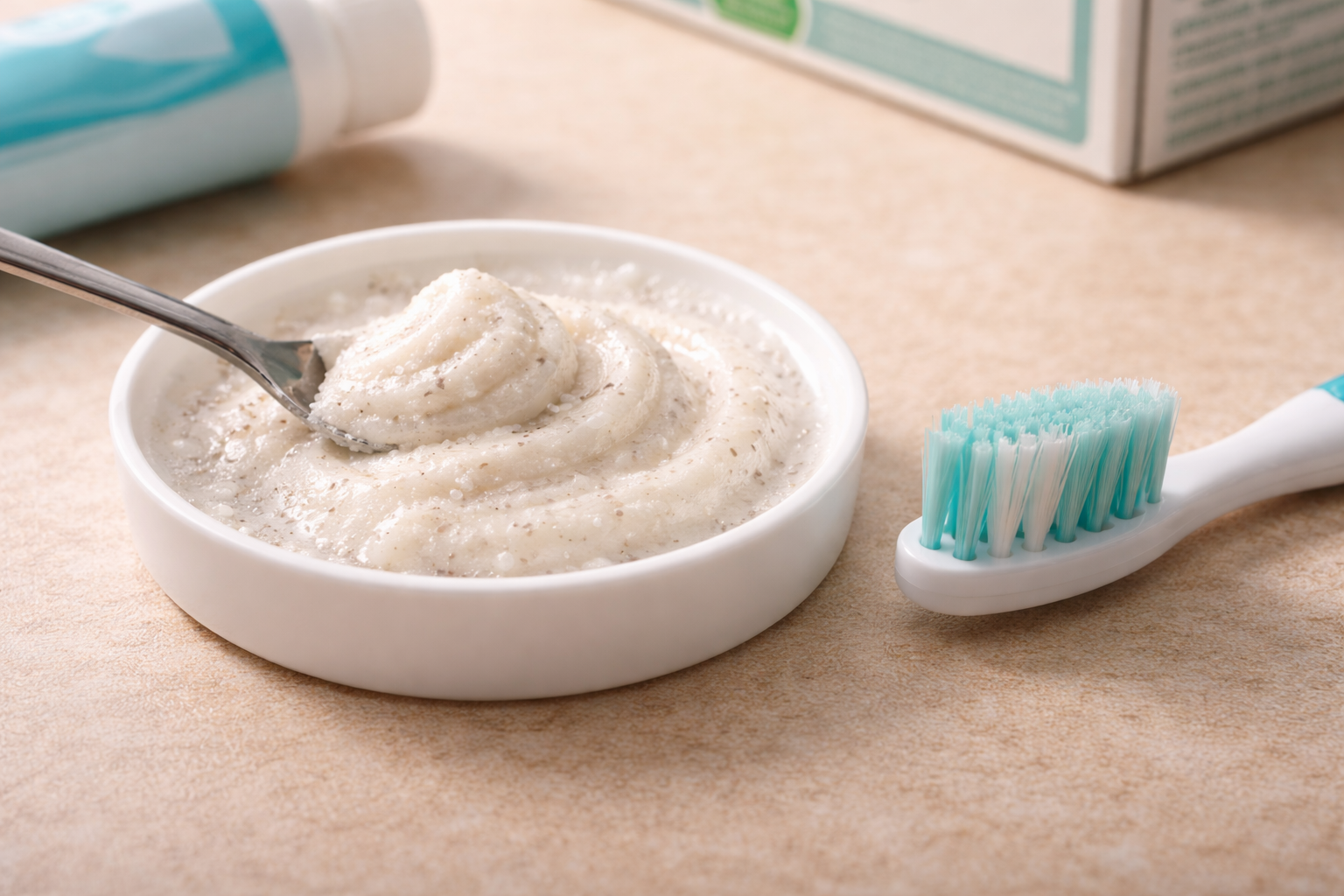  trộn Kem đánh răng và Baking soda 