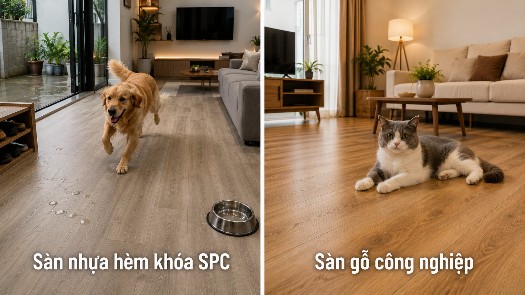 Lựa chọn sàn cho gia đình có thú cưng