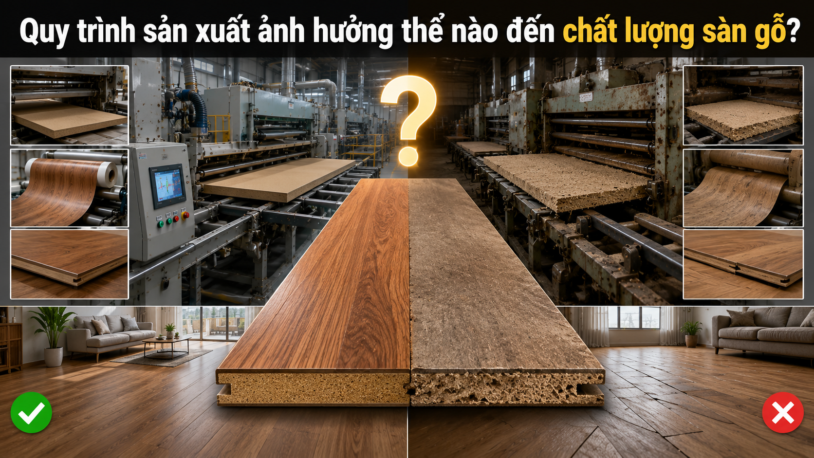 Quy trình sản xuất ảnh hưởng thế nào đến chất lượng sàn gỗ?
