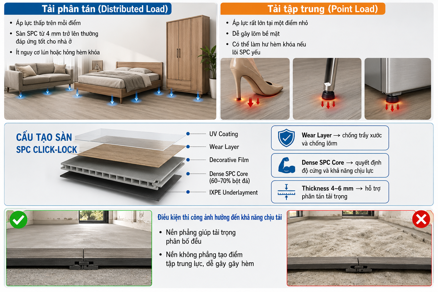 Sàn nhựa hèm khóa có chịu lực tốt không? 