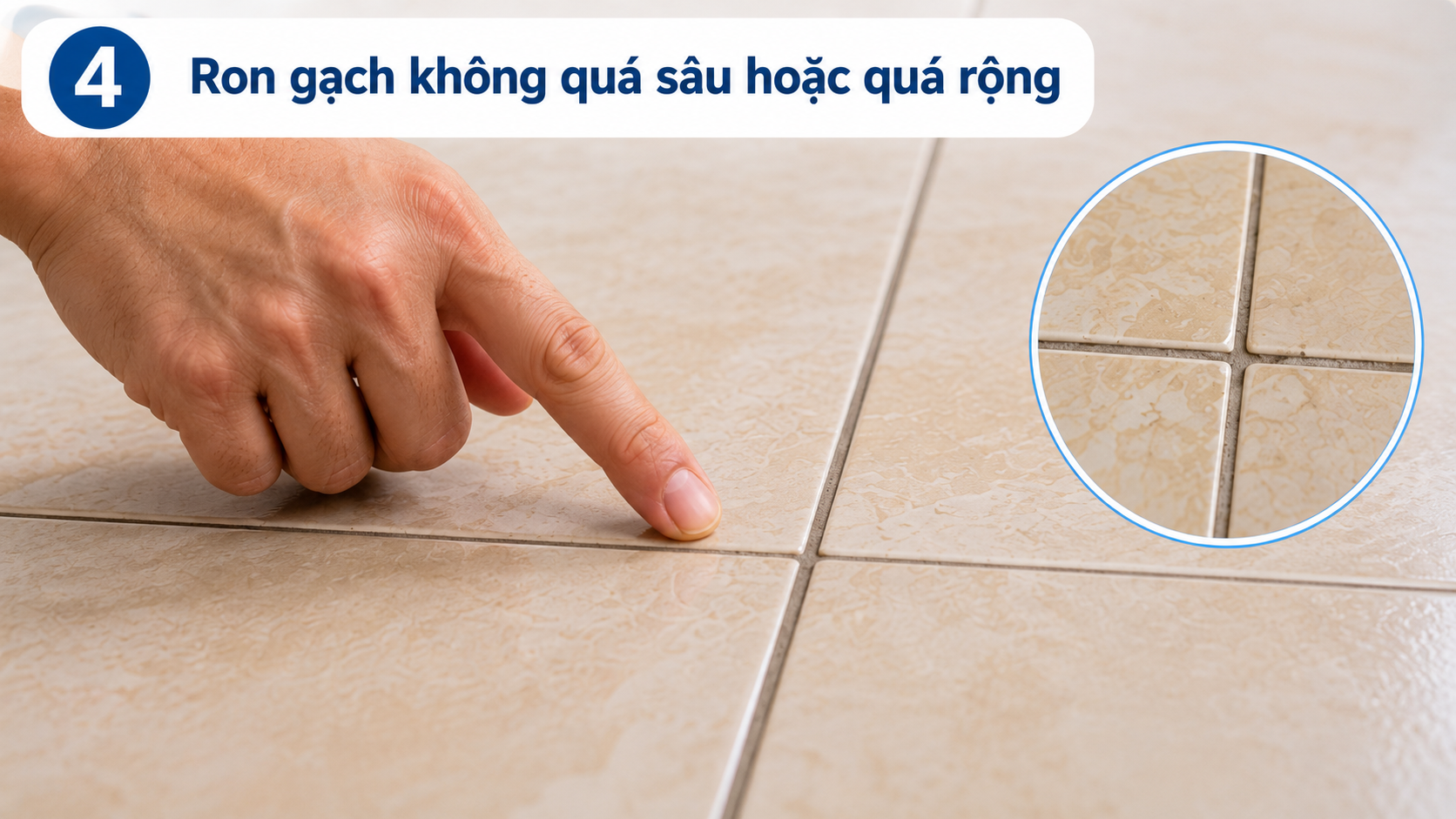 Ron gạch không quá sâu hoặc quá rộng