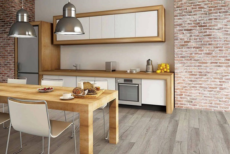Chọn màu và vân sàn phù hợp với mức độ sử dụng của bếp