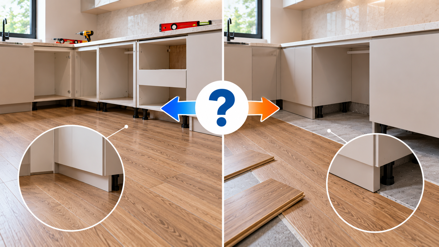 Nên lát sàn trước hay đóng tủ bếp trước?