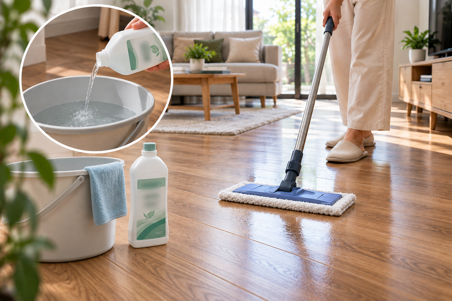 Lau sàn bằng dung dịch phù hợp