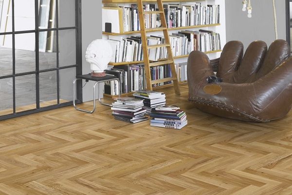 Xu hướng sàn nhựa vân xương cá phòng khách