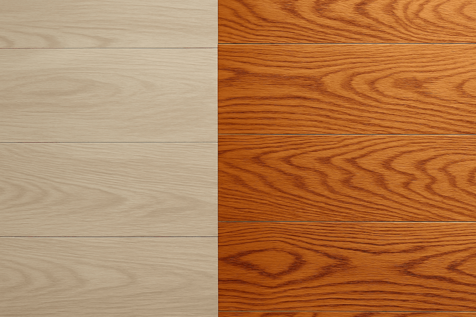 So sánh sàn gỗ công nghiệp và sàn gỗ tự nhiên.