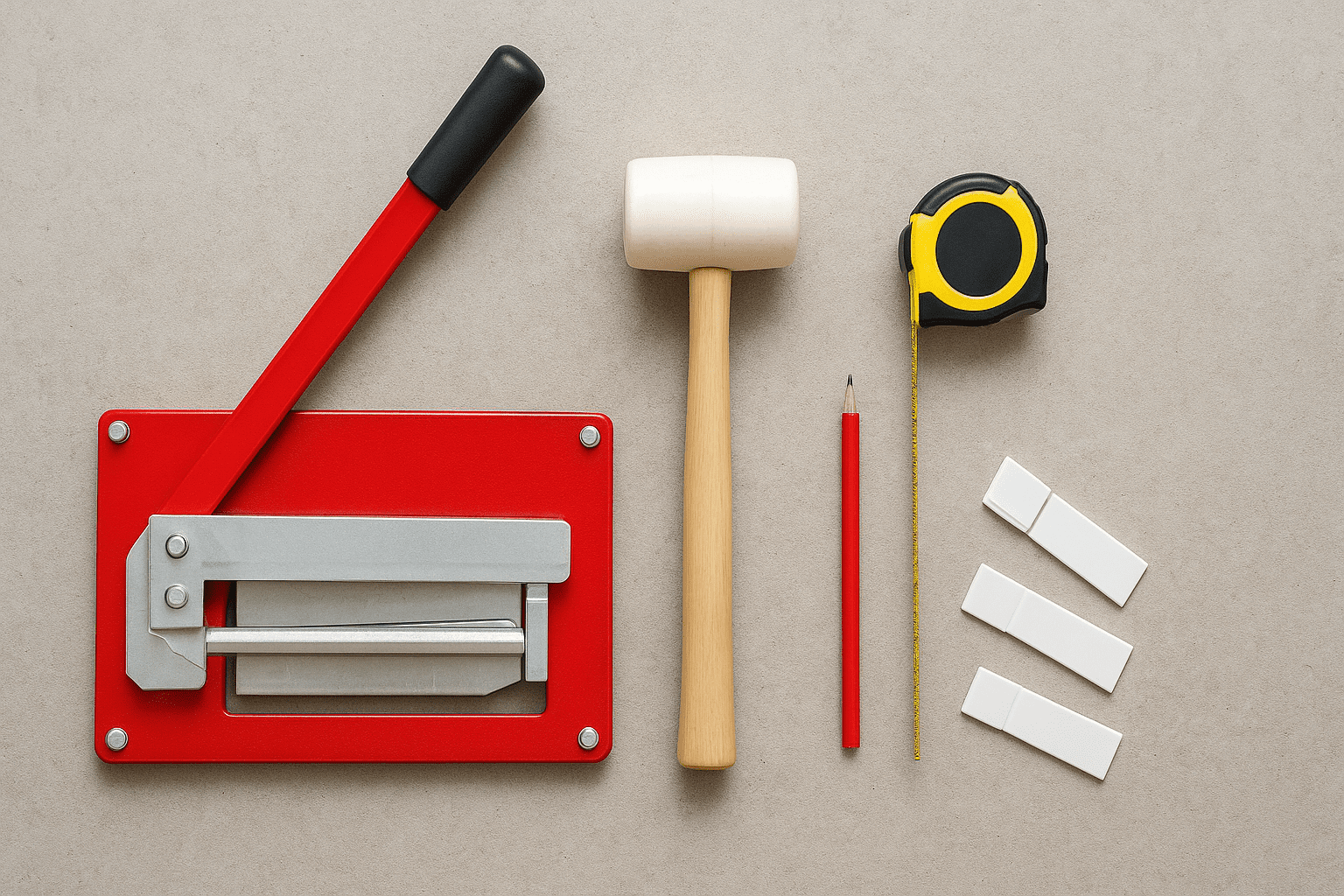 Các dụng cụ cần thiết trong cách lát sàn gỗ.