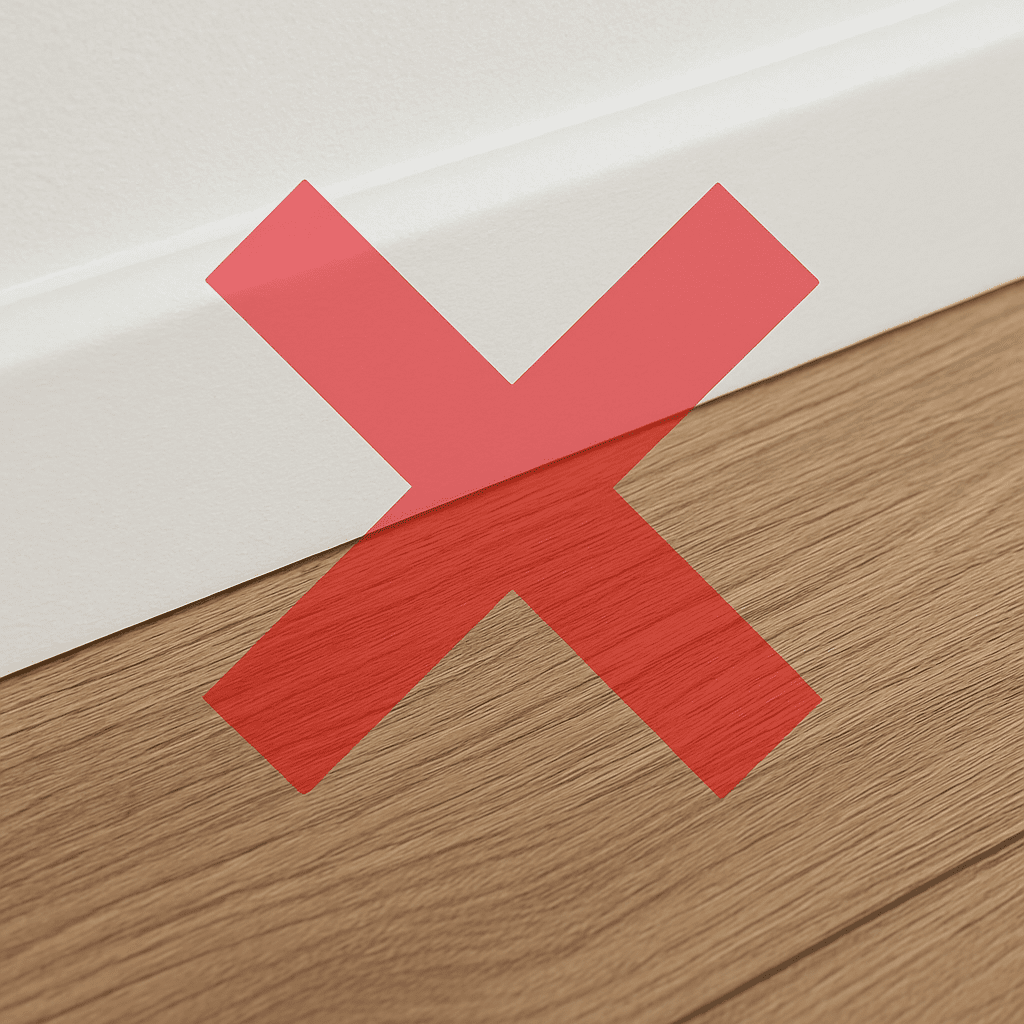 Lỗi sai không để khoảng hở giãn nở khi lát sàn gỗ.