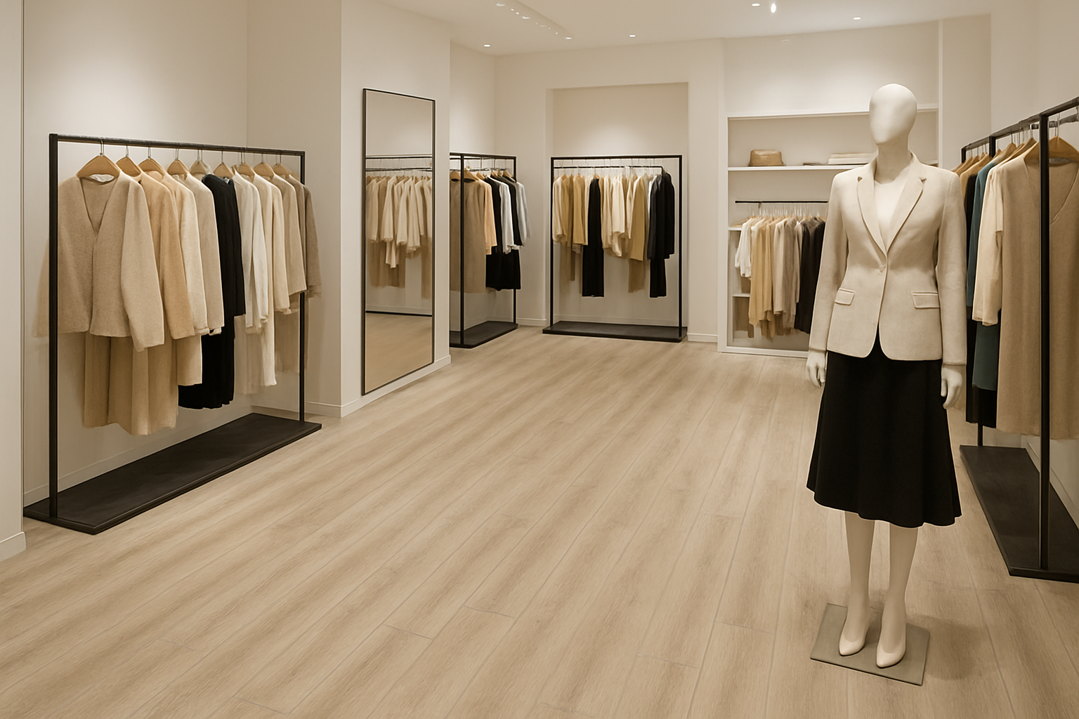 Sàn nhựa hèm khóa SPC cho shop thời trang