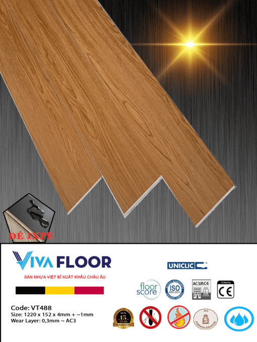 Sàn nhựa spc cao cấp Vivafloor V488