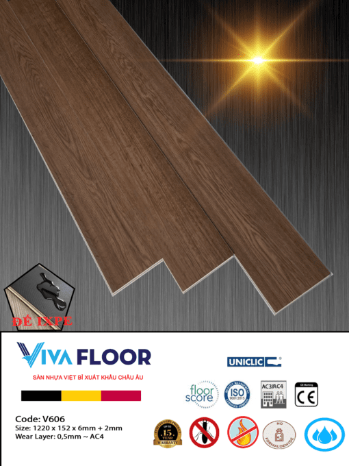 Sàn nhựa spc cao cấp Vivafloor V606