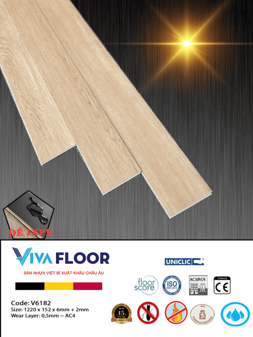 Sàn nhựa spc cao cấp Vivafloor V6182