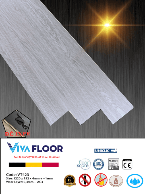 Sàn nhựa spc cao cấp Vivafloor V423