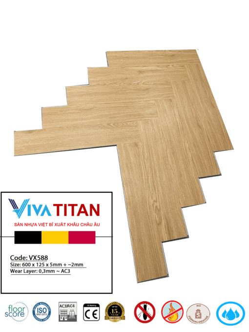 Sàn nhựa xương cá cao cấp Vivafloor V588